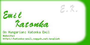 emil katonka business card